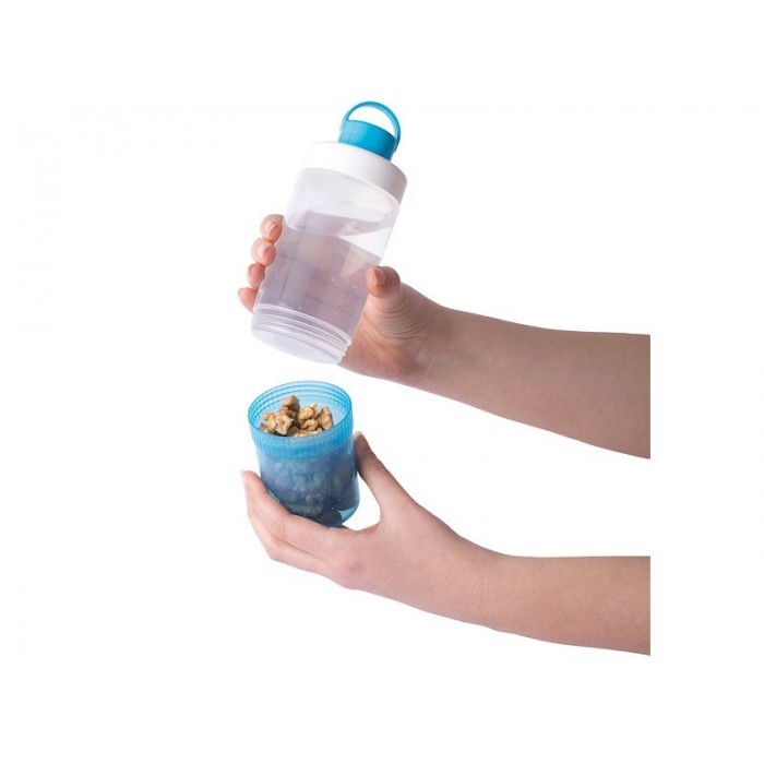 SNIPS LUNCH EAT&DRINK - butelka z pojemnikiem 0,4L + 0,25L niebieska